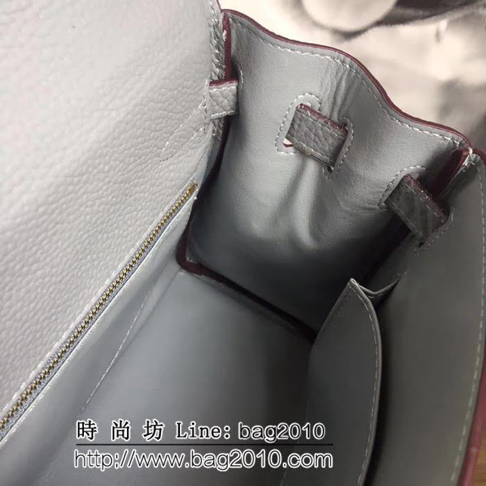 愛馬仕Hermes 頭層牛皮荔枝紋凱莉包 時尚手提包 0AM1148